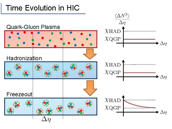 Time Evolution in HIC Quark-Gluon Plasma Hadronization Freezeout 
