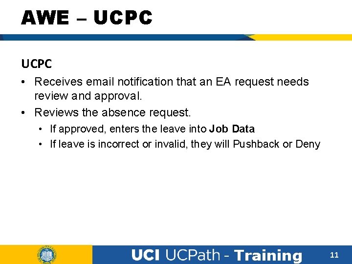AWE – UCPC • Receives email notification that an EA request needs review and