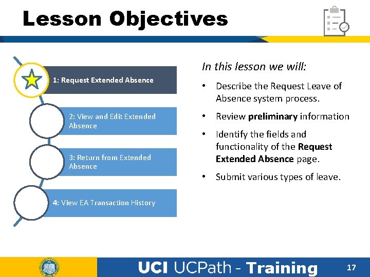 Lesson Objectives In this lesson we will: 1: Request Extended Absence 2: View and