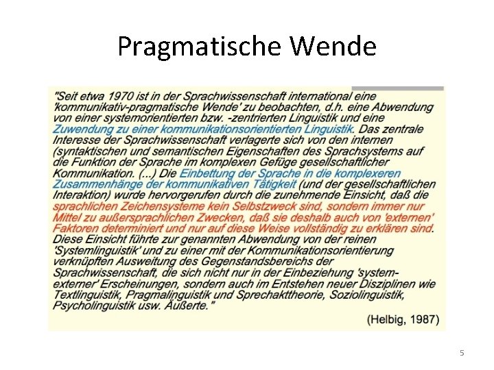 Pragmatische Wende 5 