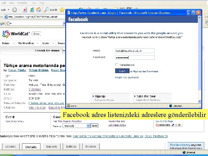 Facebook adres listenizdeki adreslere gönderilebilir BBY 220 SLAYT 18 