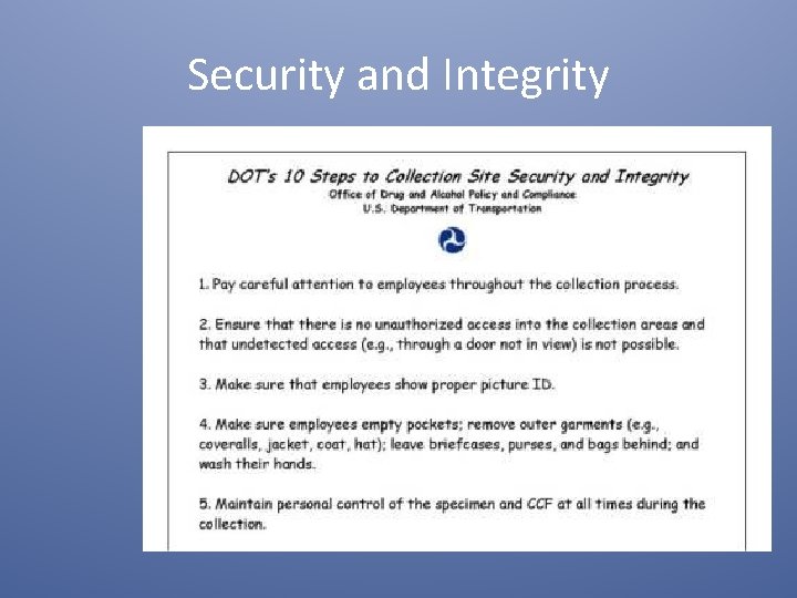 Security and Integrity 