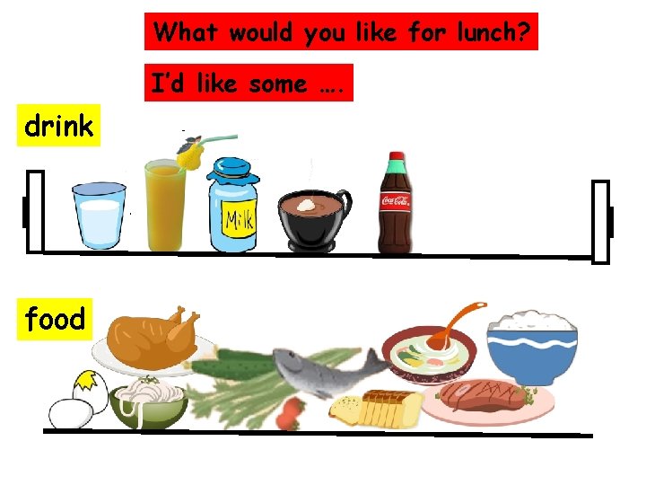 What would you like for lunch? I’d like some …. drink food 