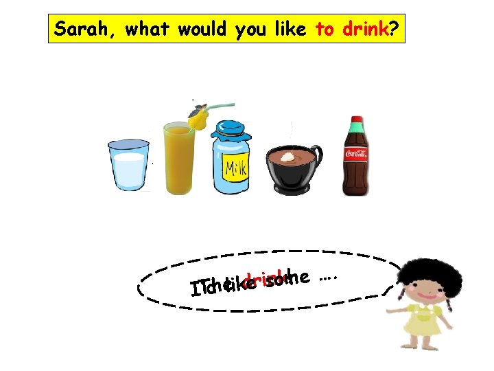 Sarah, what would you like to drink? . … ! e k m n