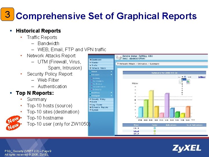 3 Comprehensive Set of Graphical Reports § Historical Reports • • • Traffic Reports