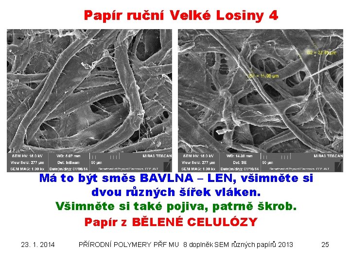 Papír ruční Velké Losiny 4 Má to být směs BAVLNA – LEN, všimněte si