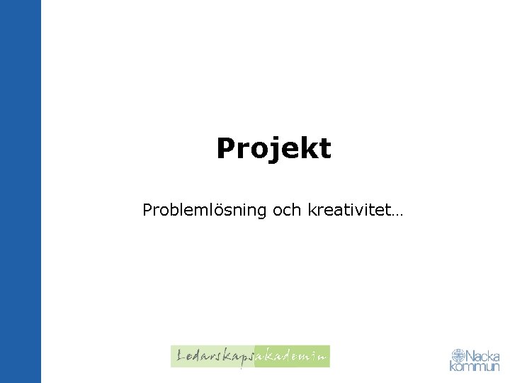 Projekt Problemlösning och kreativitet… 