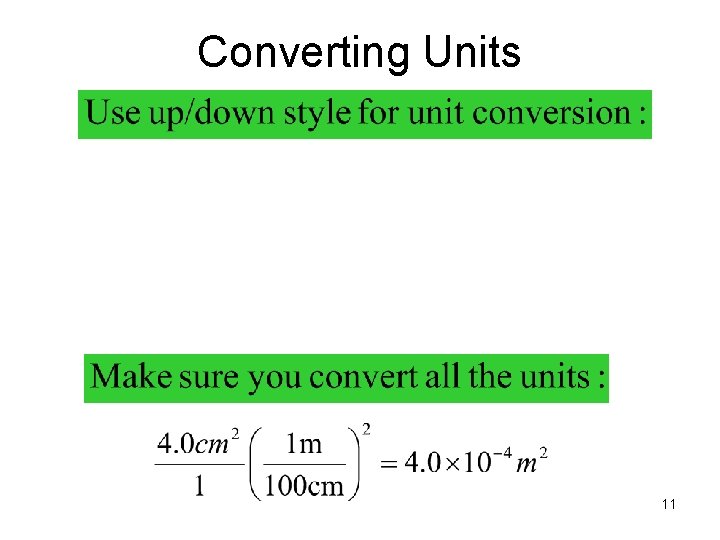 Converting Units 11 