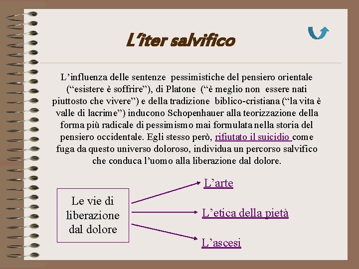 L’iter salvifico L’influenza delle sentenze pessimistiche del pensiero orientale (“esistere è soffrire”), di Platone