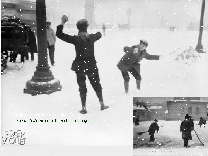 Bataille de boules de neige. Paris, 1909 bataille de boules de neige. 