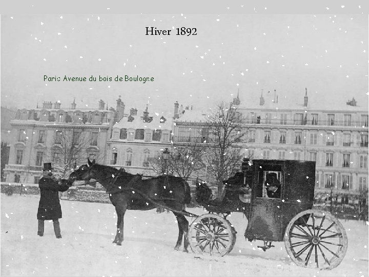 Hiver 1892 Paris Avenue du bois de Boulogne 