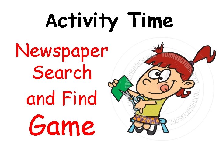Activity Time Newspaper Search and Find Game 