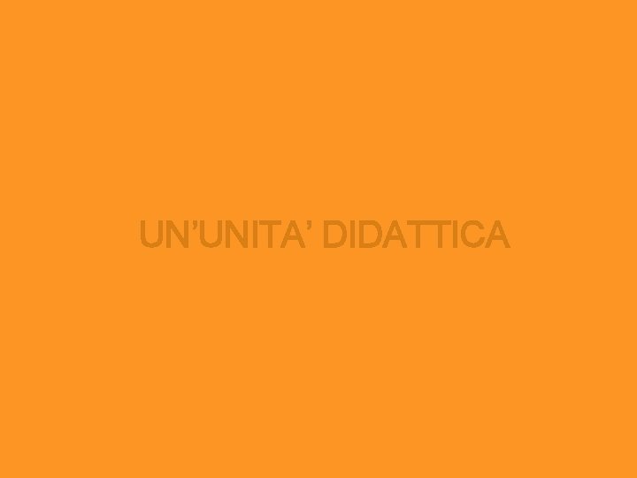 UN’UNITA’ DIDATTICA 