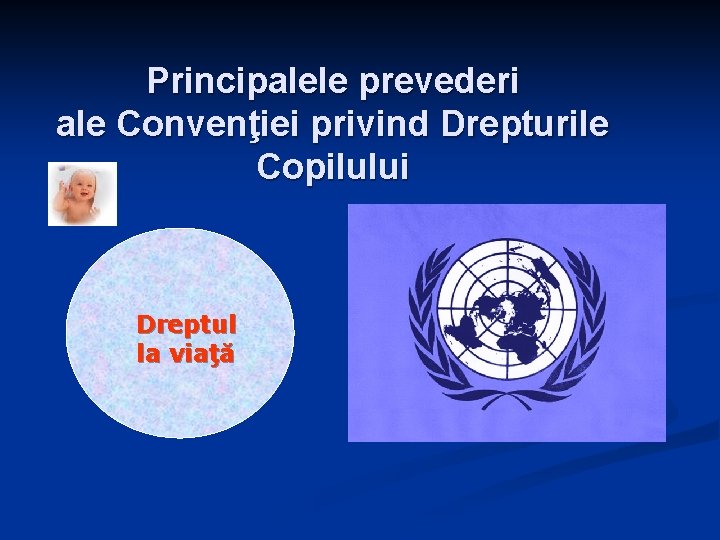 Principalele prevederi ale Convenţiei privind Drepturile Copilului Dreptul la viaţă 