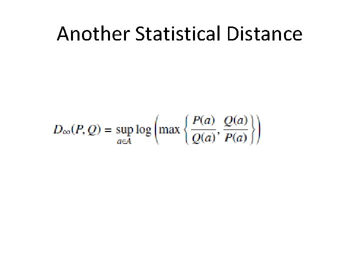 Another Statistical Distance 