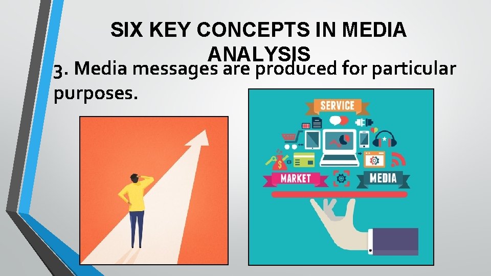 SIX KEY CONCEPTS IN MEDIA ANALYSIS 3. Media messages are produced for particular purposes.