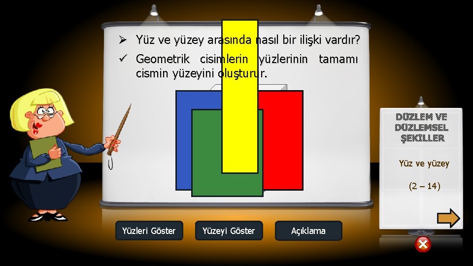 Ø Yüz ve yüzey arasında nasıl bir ilişki vardır? ü Geometrik cisimlerin yüzlerinin tamamı