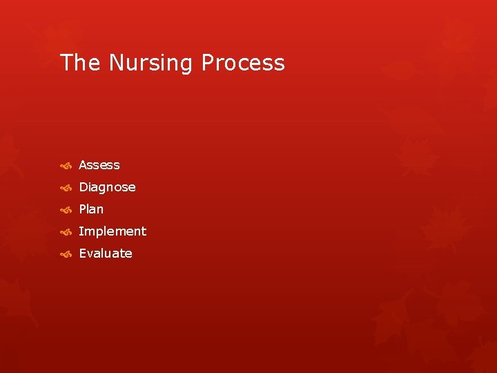 The Nursing Process Assess Diagnose Plan Implement Evaluate 