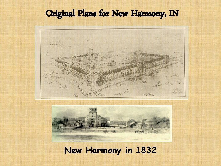 Original Plans for New Harmony, IN New Harmony in 1832 