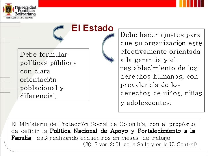 El Estado Debe formular políticas públicas con clara orientación poblacional y diferencial. Debe hacer