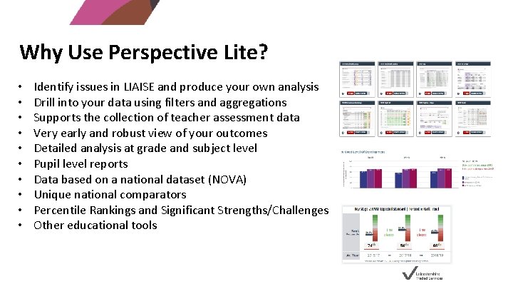 Why Use Perspective Lite? • • • Identify issues in LIAISE and produce your