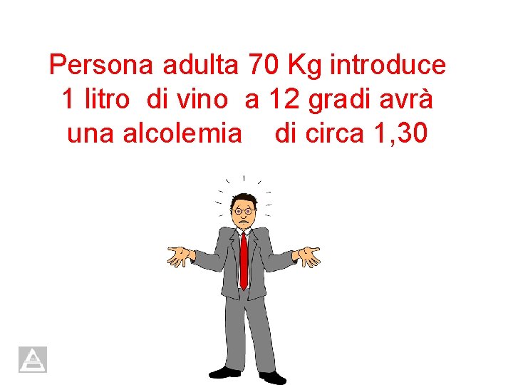 Persona adulta 70 Kg introduce 1 litro di vino a 12 gradi avrà una