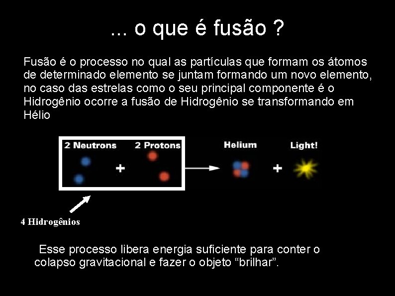 . . . o que é fusão ? Fusão é o processo no qual