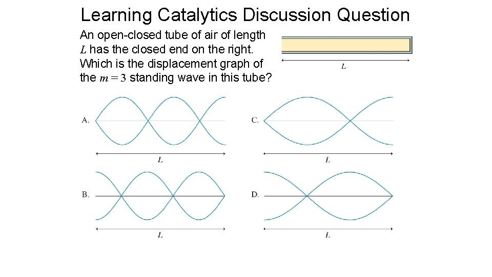 Quick. Check 21. 7 Learning Catalytics Discussion Question An open-closed tube of air of
