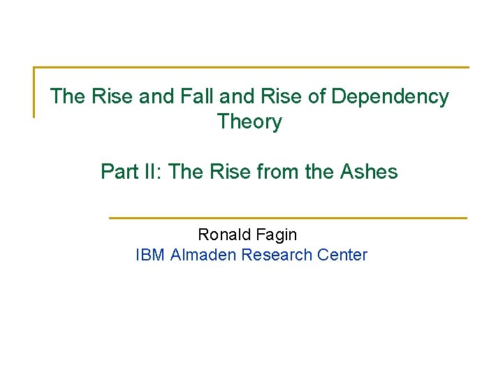 The Rise and Fall and Rise of Dependency Theory Part II: The Rise from