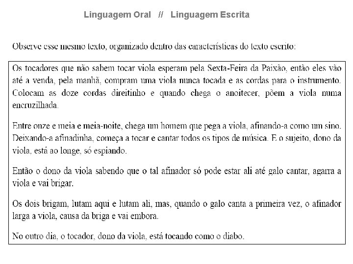 Linguagem Oral // Linguagem Escrita 53 