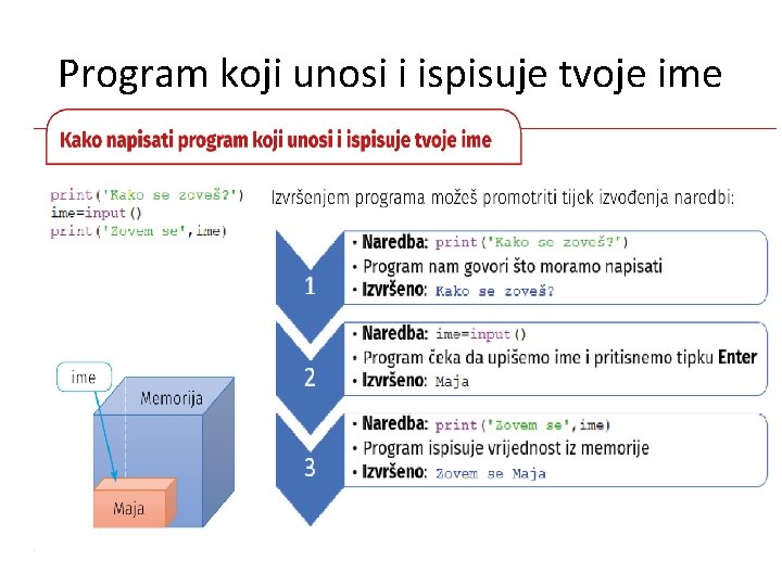 Program koji unosi i ispisuje tvoje ime 