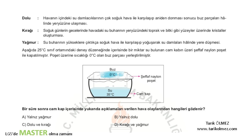 LGS’de MASTER olma zamanı Tarık ÖLMEZ www. tarikolmez. com 