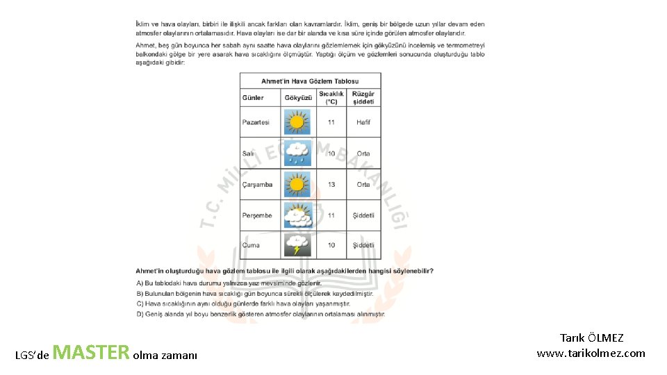 LGS’de MASTER olma zamanı Tarık ÖLMEZ www. tarikolmez. com 
