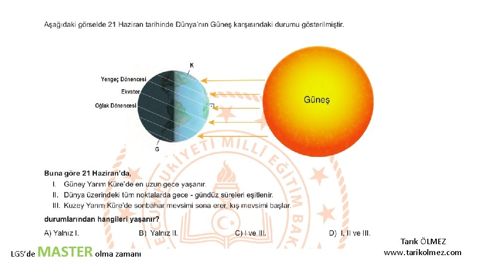 LGS’de MASTER olma zamanı Tarık ÖLMEZ www. tarikolmez. com 