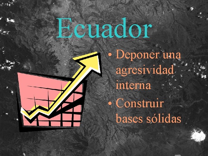 Ecuador • Deponer una agresividad interna • Construir bases sólidas 