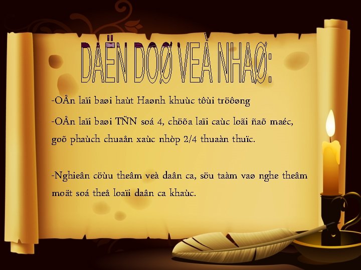 -O n laïi baøi haùt Haønh khuùc tôùi tröôøng -O n laïi baøi TÑN