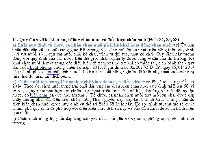 11. Quy định về kê khai hoạt động chăn nuôi và điều kiện chăn 11. Quy định về kê khai hoạt động chăn nuôi và điều kiện chăn