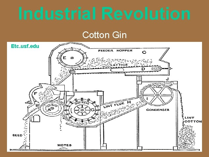 Industrial Revolution Cotton Gin Etc. usf. edu 