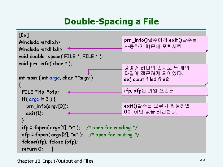 Double-Spacing a File [Ex] #include <stdio. h> #include <stdlib. h> void double_space( FILE *,