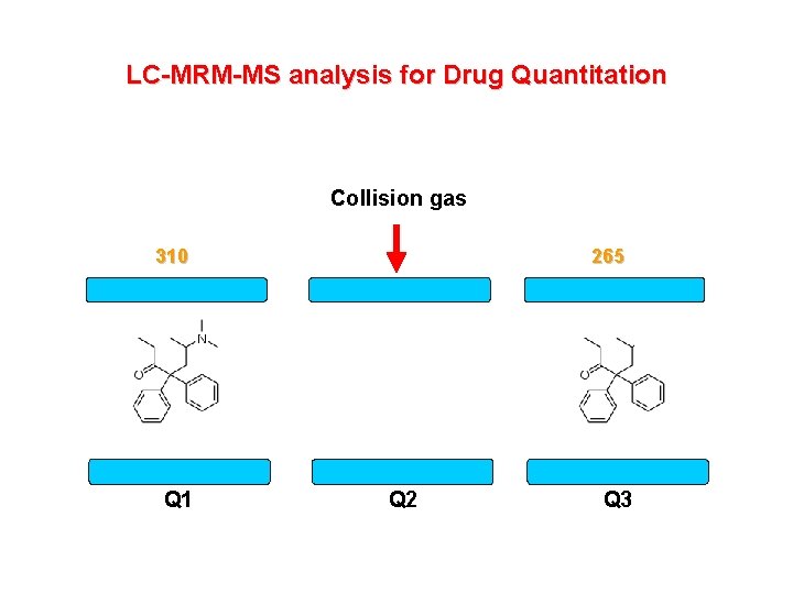 LC-MRM-MS analysis for Drug Quantitation Collision gas 265 310 Q 1 Q 2 Q LC-MRM-MS analysis for Drug Quantitation Collision gas 265 310 Q 1 Q 2 Q