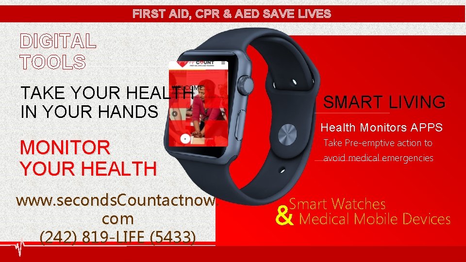 15 DIGITAL FIRST AID, CPR & AED SAVE LIVES TOOLS TAKE YOUR HEALTH IN