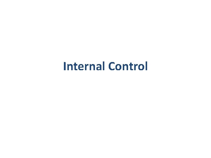 Internal Control 