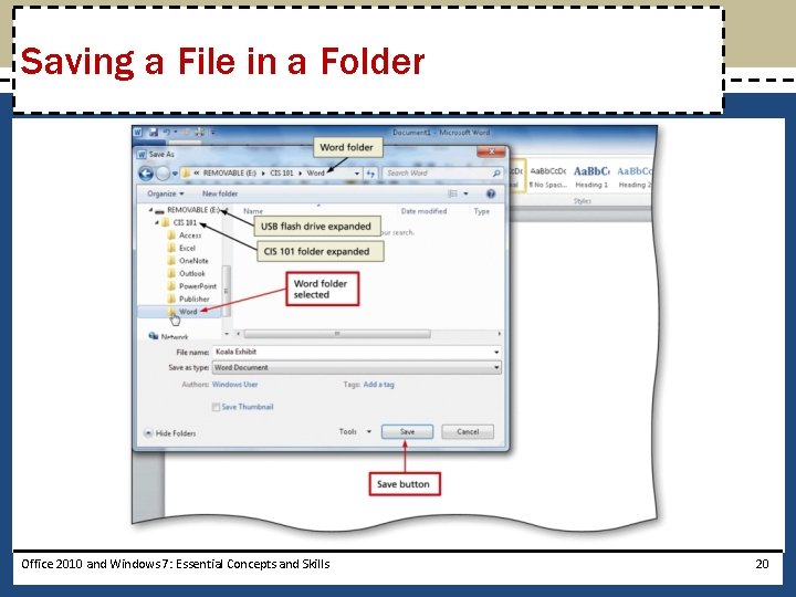 Saving a File in a Folder Office 2010 and Windows 7: Essential Concepts and