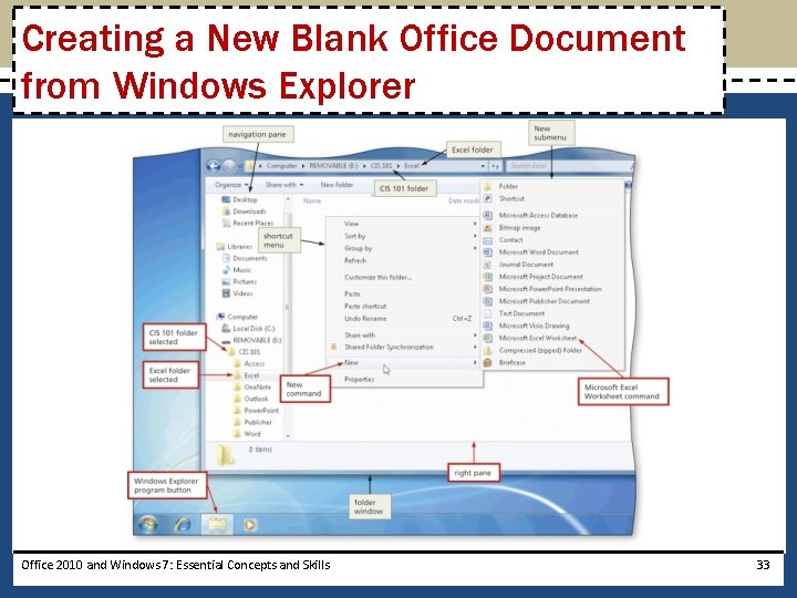 Creating a New Blank Office Document from Windows Explorer Office 2010 and Windows 7: