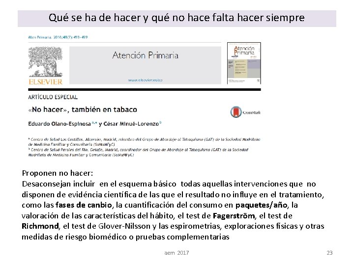 Qué se ha de hacer y qué no hace falta hacer siempre Proponen no