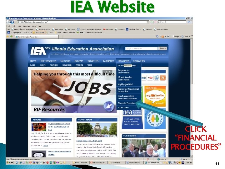 IEA Website CLICK “FINANCIAL PROCEDURES” 68 