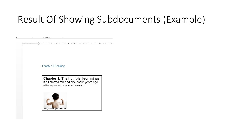 Result Of Showing Subdocuments (Example) 