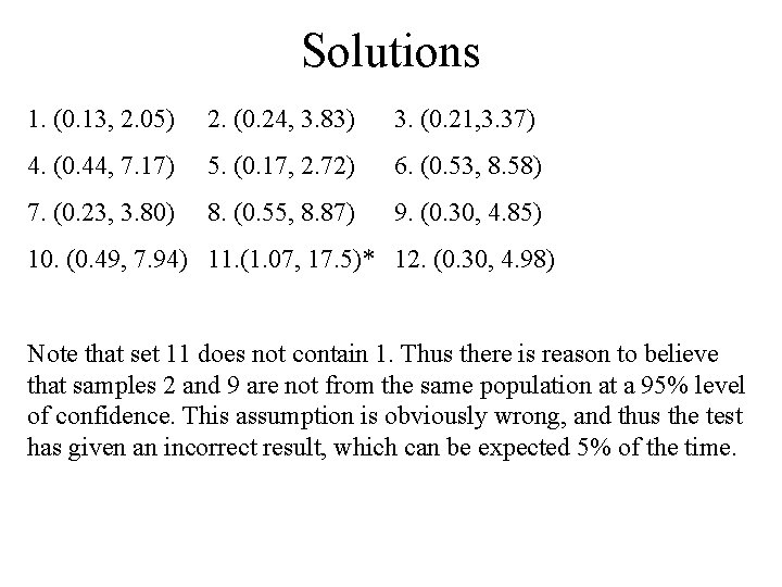 Solutions 1. (0. 13, 2. 05) 2. (0. 24, 3. 83) 3. (0. 21,