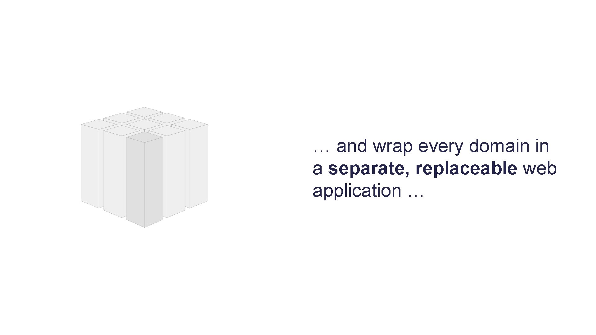 … and wrap every domain in a separate, replaceable web application … 