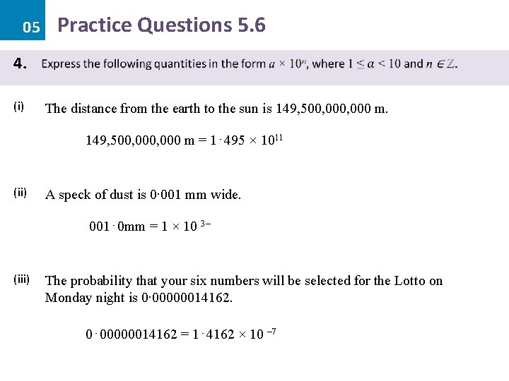 05 Practice Questions 5. 6 4. (i) The distance from the earth to the 05 Practice Questions 5. 6 4. (i) The distance from the earth to the